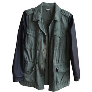 Ecote Army Green Faux Leather Jacket